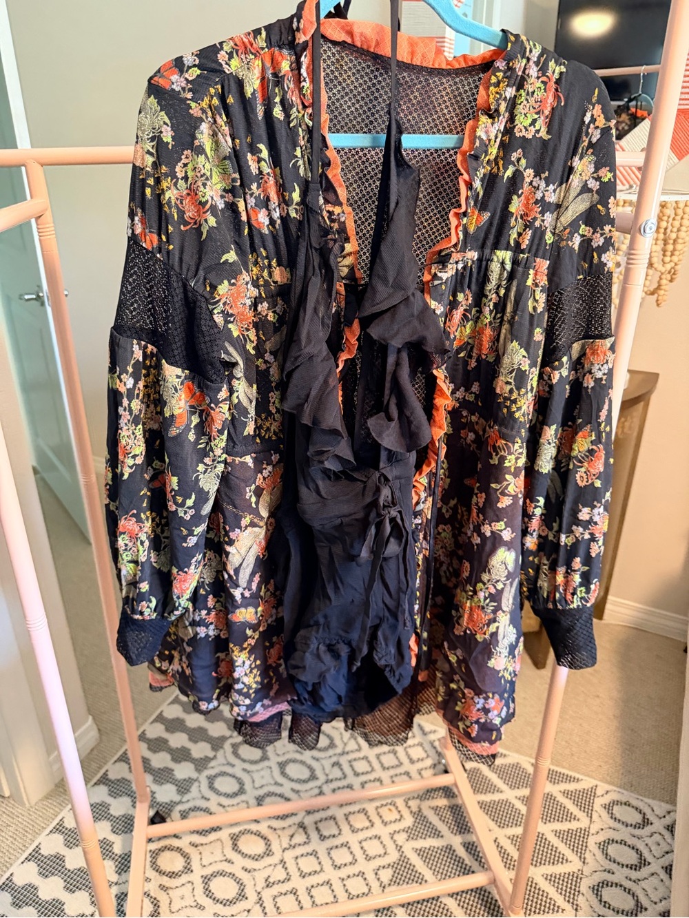 We Are Hah Butterfly Robe and Bodysuit Lingerie Set (two items)